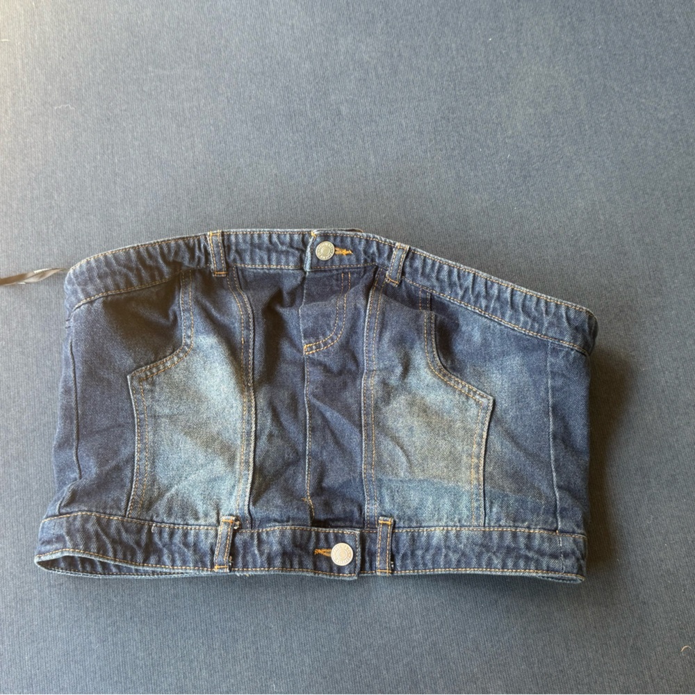 Forever 21 Blue Denim corset top